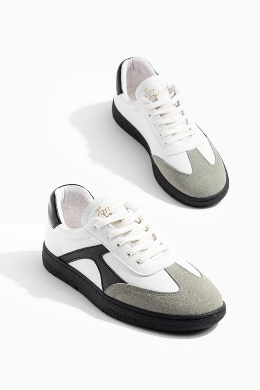 CityFlex Unisex Günlük Sneaker Unisex Beyaz Gri Detaylı şeritli Spor ayakkabı Samba Tarzı