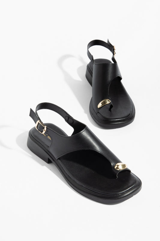 Kadın Parmak Arası Sandalet Gold Tokalı Günlük Rahat Yazlık Ayakkabı