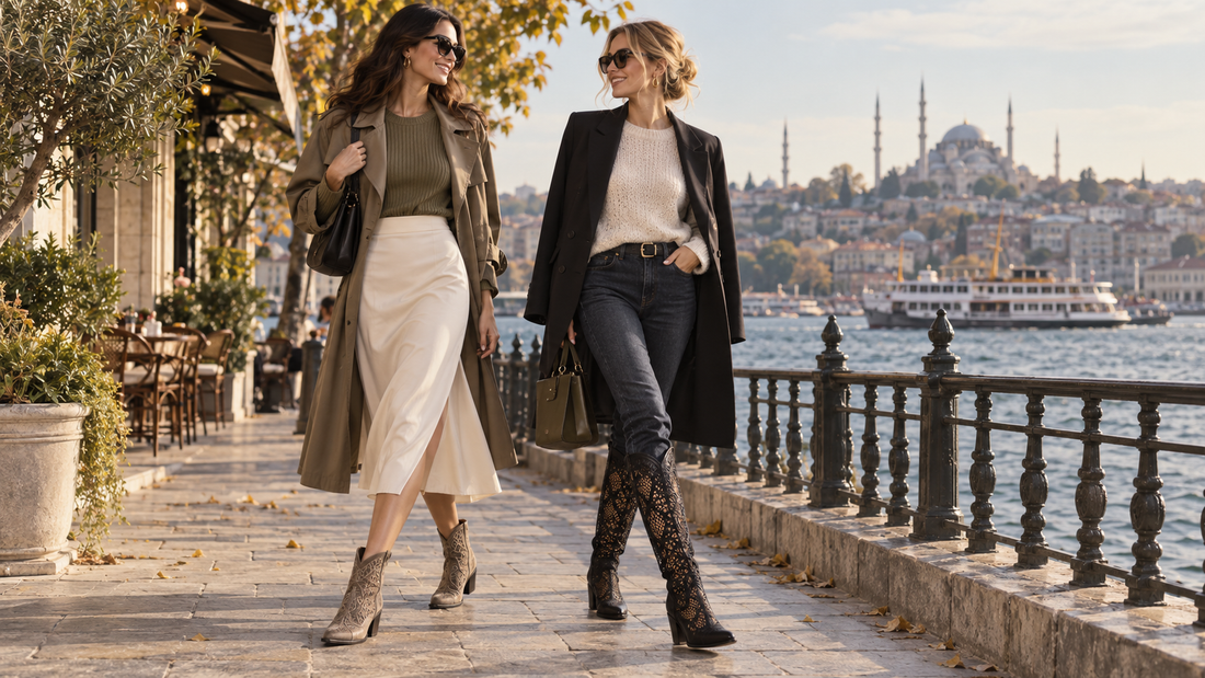 Dantel western botlarla yazdan sonbahara geçiş kombinleri