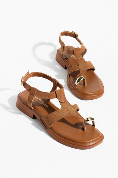Kadın Golden Touch T-Strap Parmak Arası Sandalet