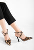 Kadın Siyah Çapraz Bantlı Topuklu Ayakkabı