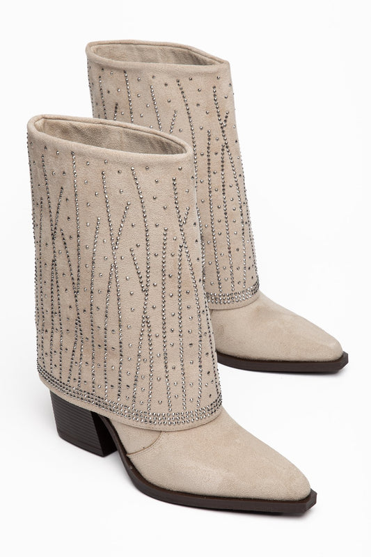 Ms Sugar Shoes Kadın Taş Detaylı Kovboy Bot 1250