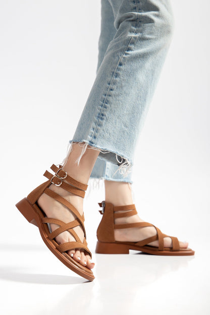 Kadın Bantlı Bağlamalı Bilekten Tokalı Casual Sandalet