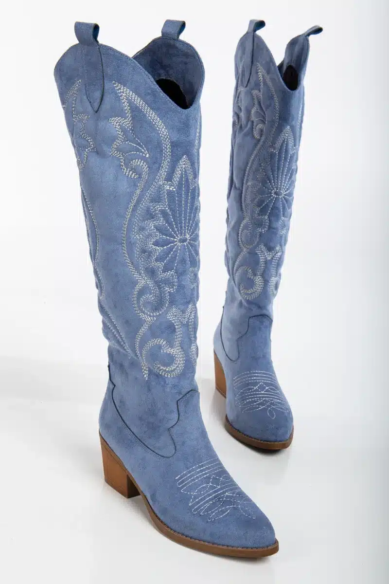 Starlight Embroidery - Çiçek Nakışlı Uzun Kadın Çizme