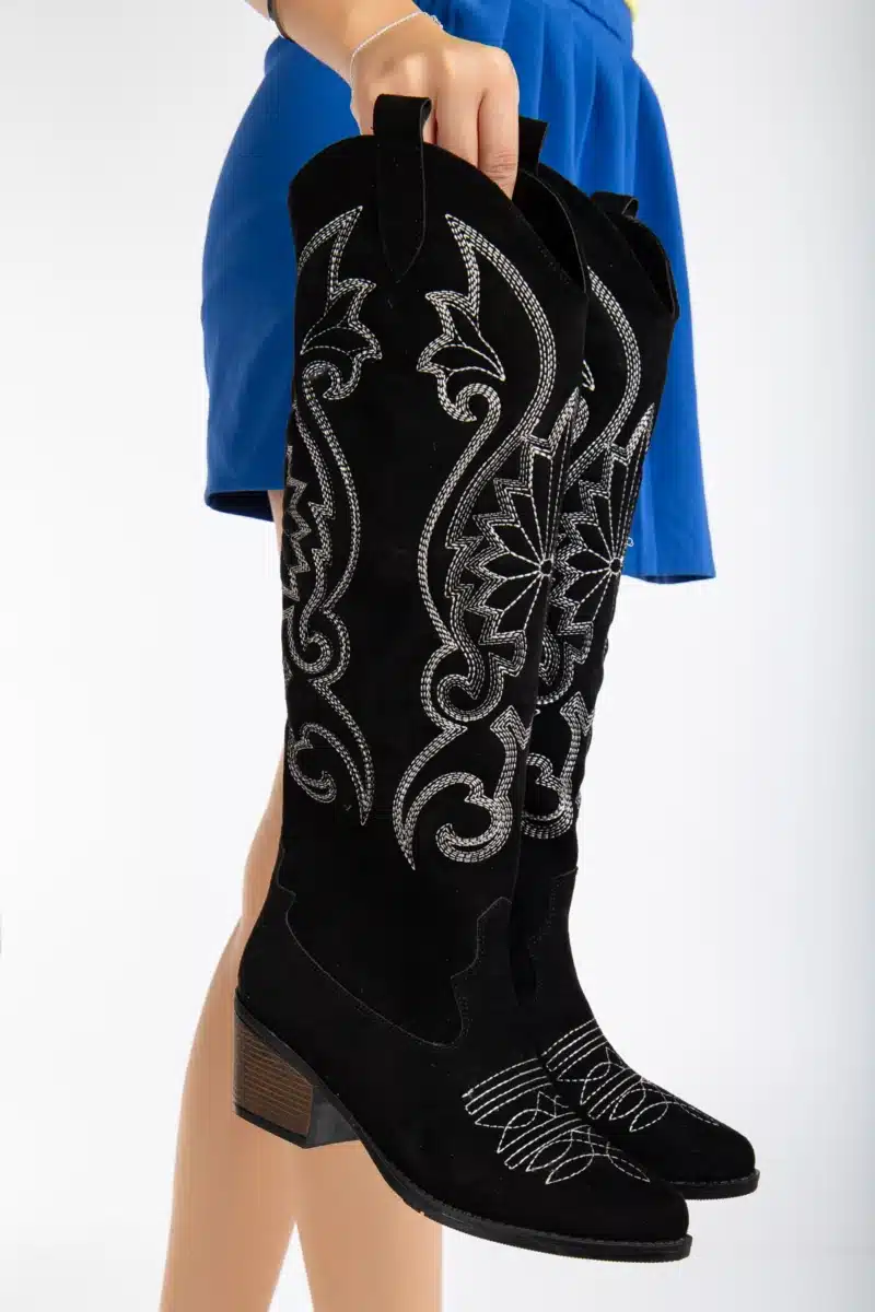 Starlight Embroidery - Çiçek Nakışlı Uzun Kadın Çizme - Görsel 16