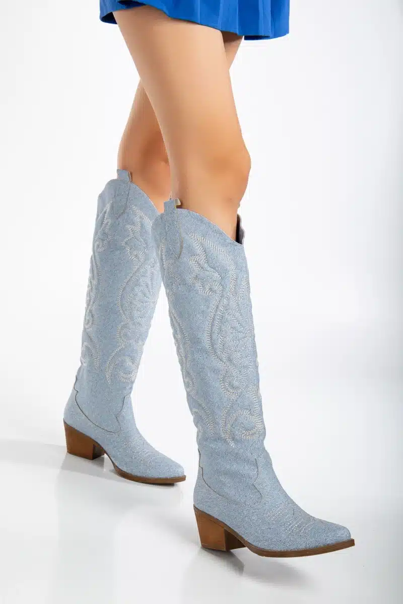 Starlight Embroidery - Çiçek Nakışlı Uzun Kadın Çizme - Görsel 22