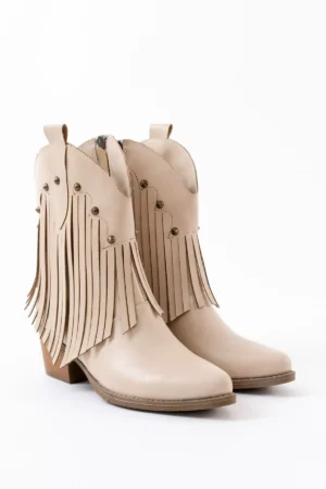 Savannah Fringe - Camel Suni Deri Püsküllü Kadın Bot - Görsel 17