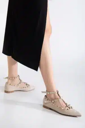 Valeria Studs Zımbalı Düz Sivri Burun Ayakkabı - Görsel 5