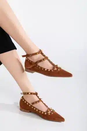 Valeria Studs Zımbalı Düz Sivri Burun Ayakkabı - Görsel 8