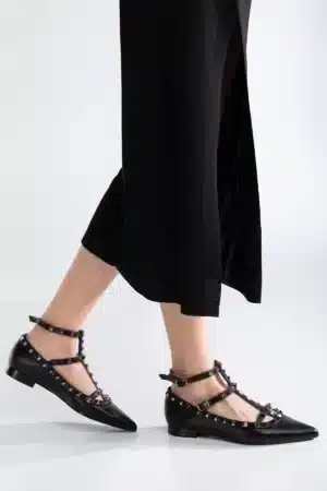 Valeria Studs Zımbalı Düz Sivri Burun Ayakkabı - Görsel 16
