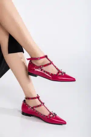 Valeria Studs Zımbalı Düz Sivri Burun Ayakkabı - Görsel 13