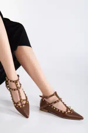Valeria Studs Zımbalı Düz Sivri Burun Ayakkabı - Görsel 32