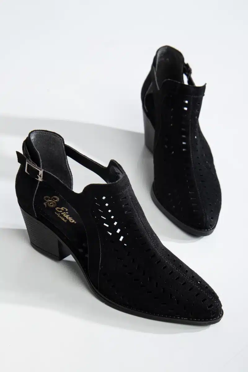 Ms. Sugar Shoes Yazlık Delikli Kalın Topuklu Ayakkabı - Görsel 11
