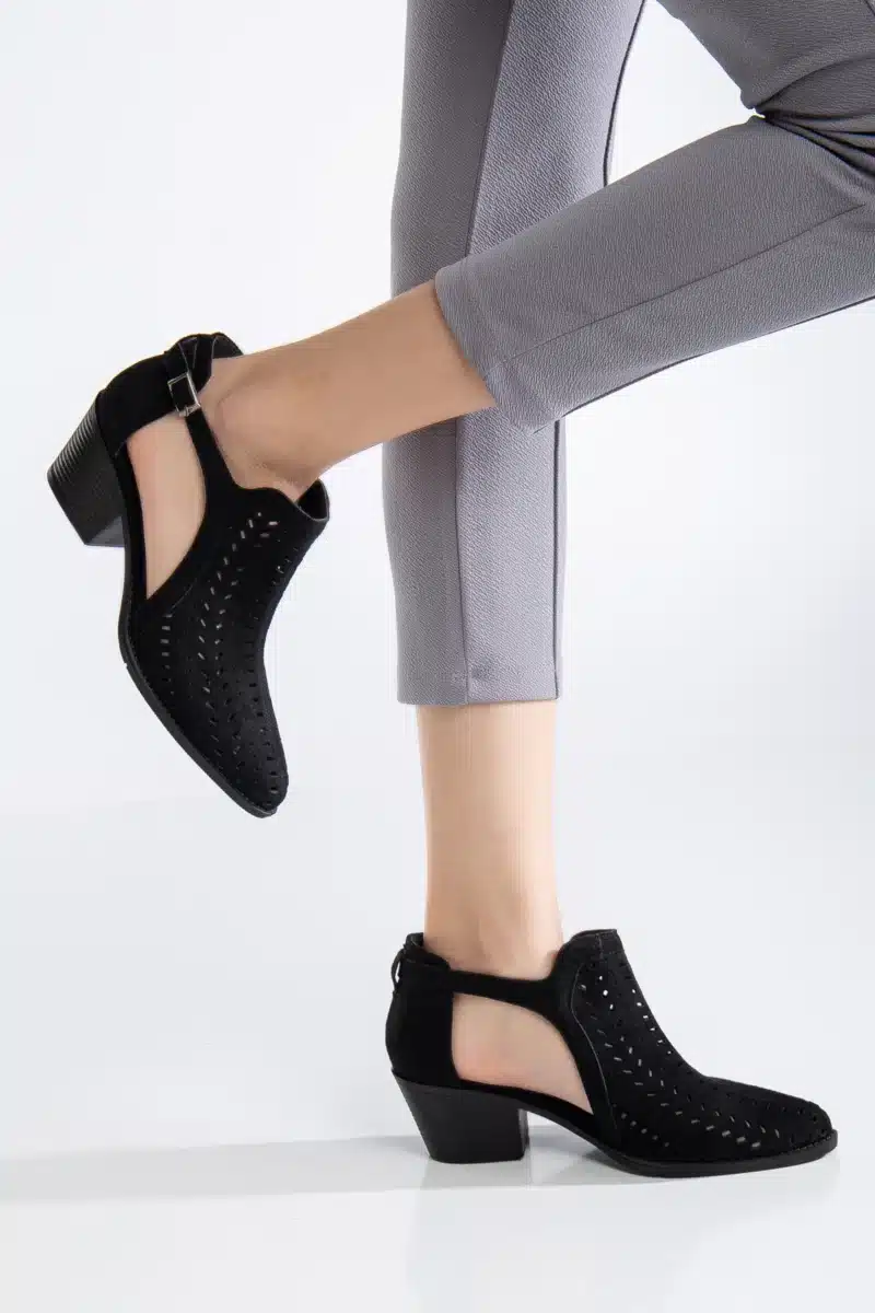 Ms. Sugar Shoes Yazlık Delikli Kalın Topuklu Ayakkabı - Görsel 14
