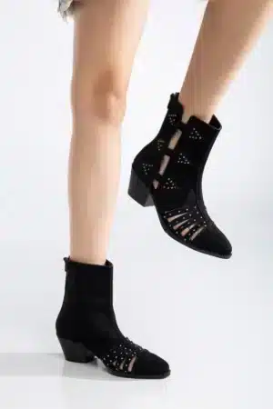 Ms. Sugar Shoes Zımbalı Delikli Topuklu Yazlık Bot - Görsel 6