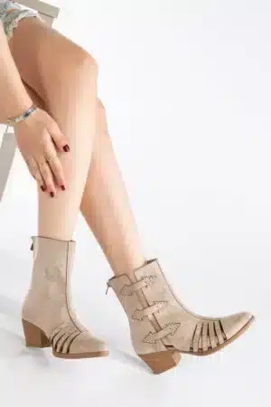 Ms. Sugar Shoes Zımbalı Delikli Topuklu Yazlık Bot - Görsel 12