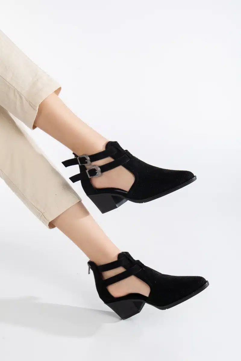 Ms. Sugar Shoes Çift Tokalı File Detaylı Topuklu Ayakkabı - Görsel 8