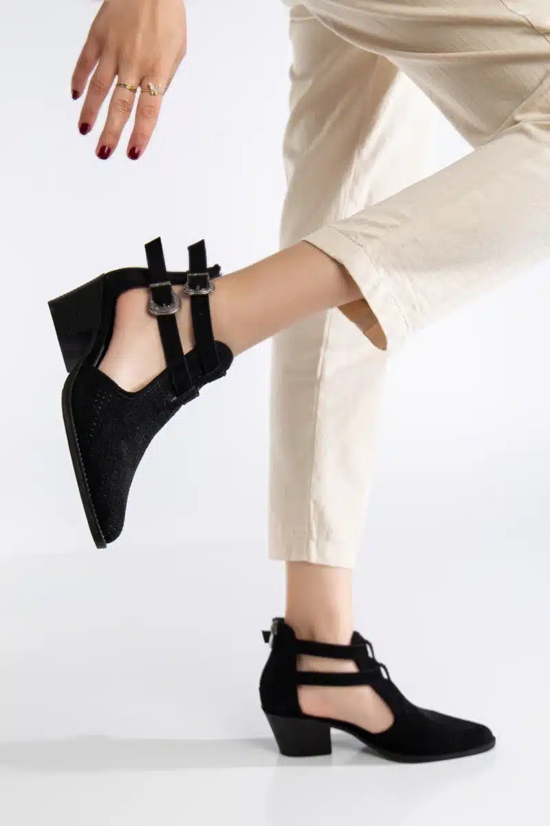 Ms. Sugar Shoes Çift Tokalı File Detaylı Topuklu Ayakkabı - Görsel 10