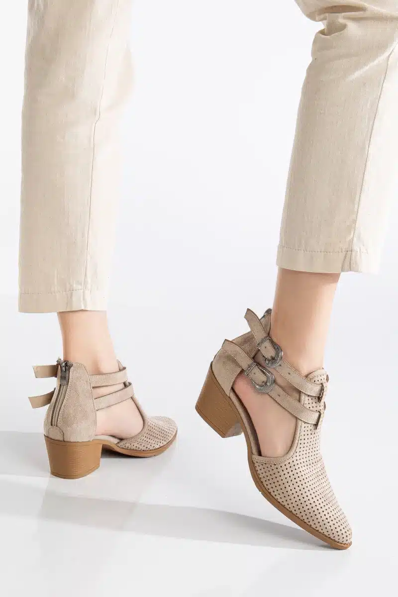 Ms. Sugar Shoes Çift Tokalı File Detaylı Topuklu Ayakkabı - Görsel 14